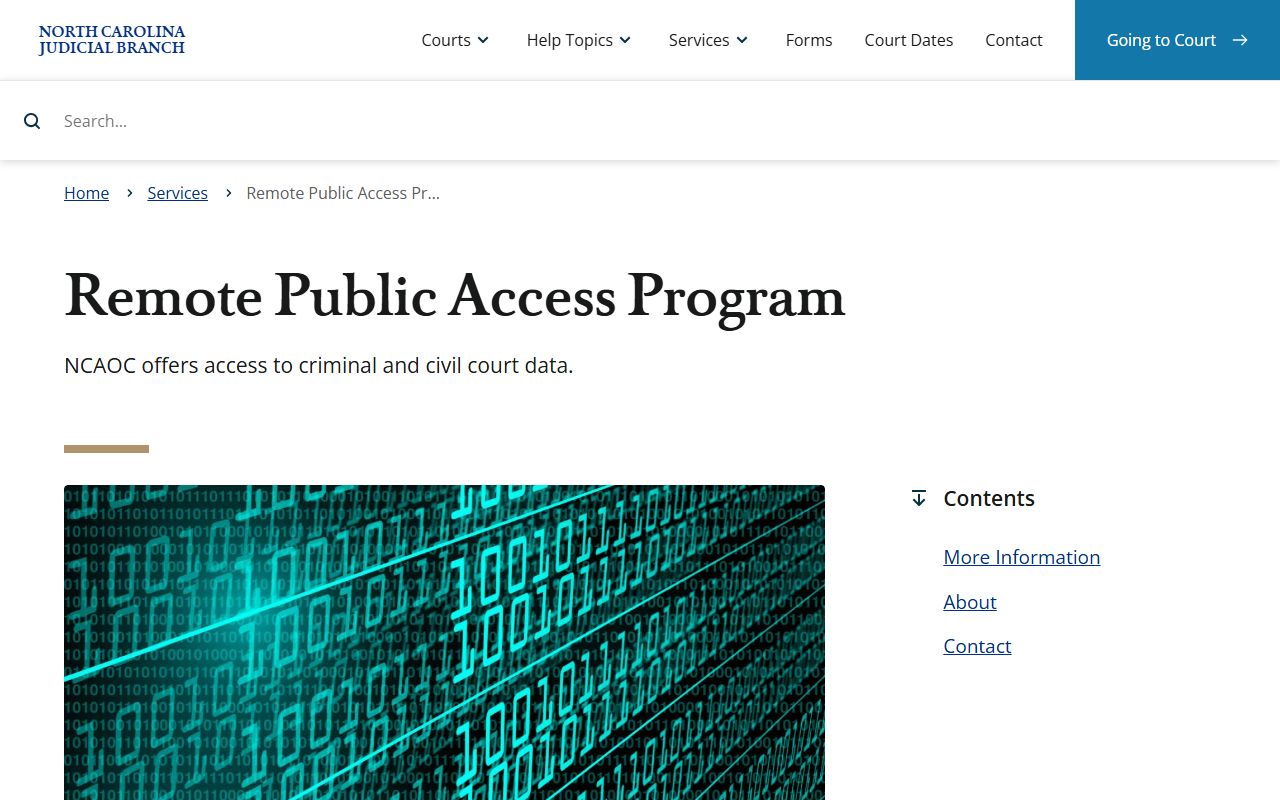 Person County court records NCAOC remote public access program