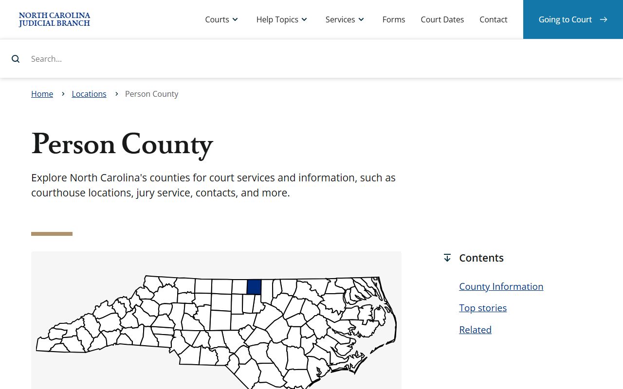 Person County court records Judicial Branch county landing page