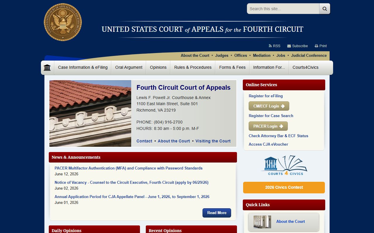 Person County court records Fourth Circuit appellate court