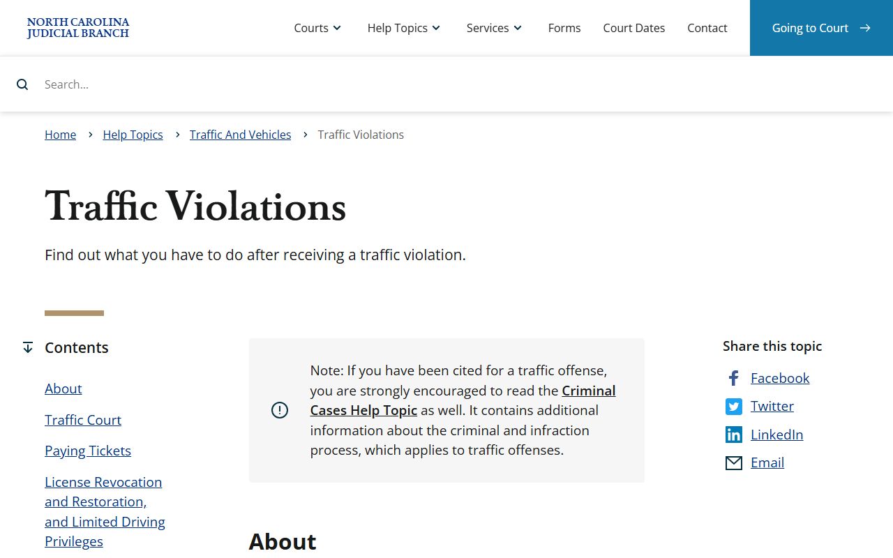 Person County traffic court records North Carolina traffic violations help topic
